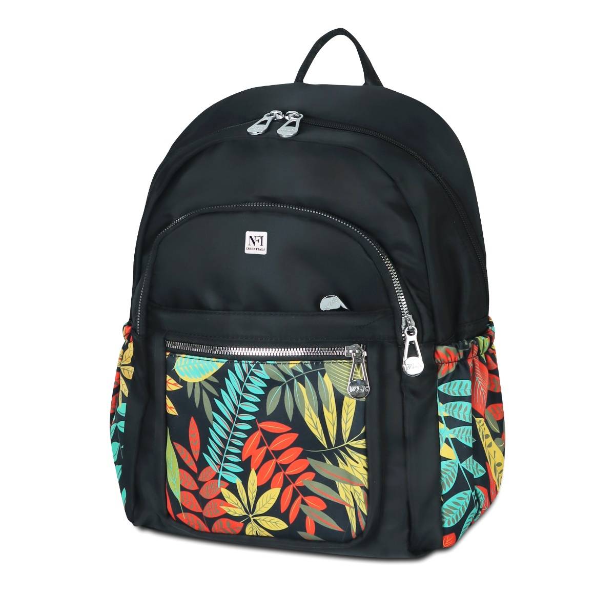 NFI Essentials Unisex Black 14 Inch Ethnic Printed Backpack