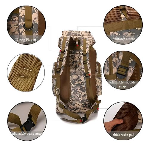 NFI Essentials Unisex Multi-Color Hiking, Military Print Travel Shoulder  Backpack