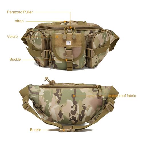 Buy NFI Essentials Unisex Green Camouflage Military Belt Bag Online