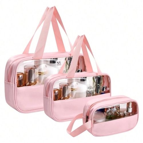 NFI Essentials Transparent Makeup Pouch for Women Travel Cosmetic Makeup  Organizer Bag (M)