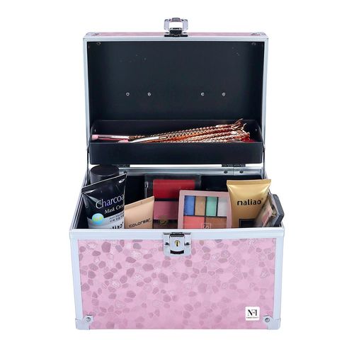 Pink Aluminium Makeup Case NFI Essentials Pink Makeup Bag Cosmetic