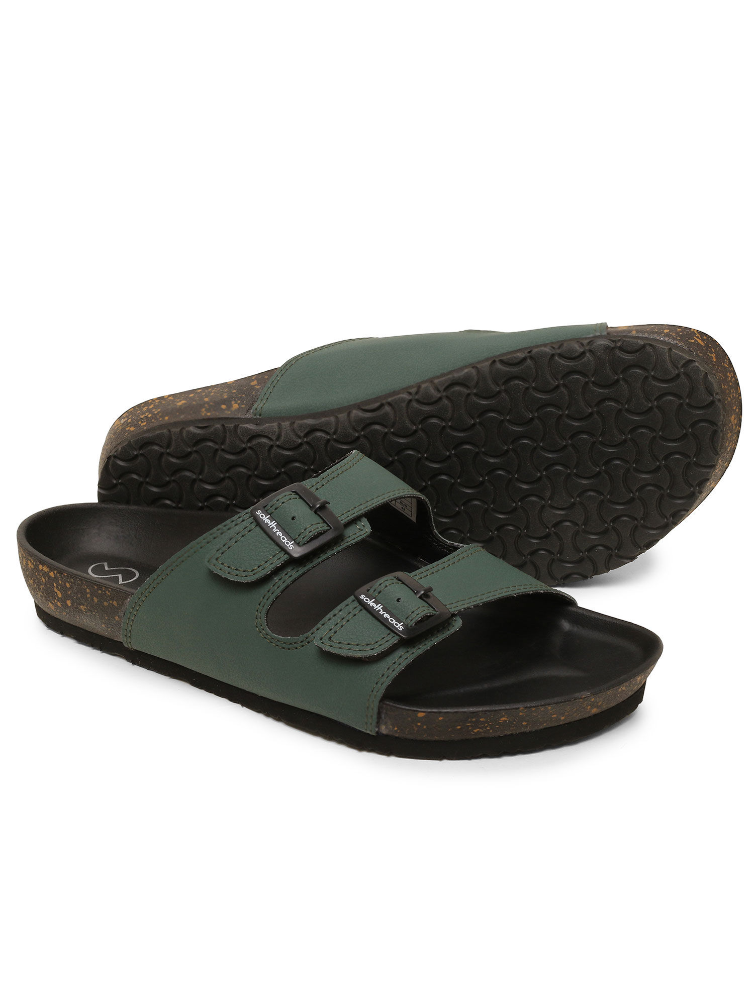 Buy SOLETHREADS Hermes Olive Solid Mens Slides Online