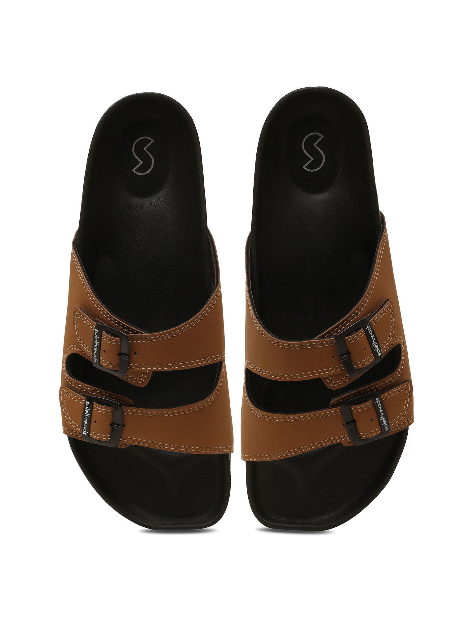 SOLETHREADS Hermes Tan Solid Mens Slides