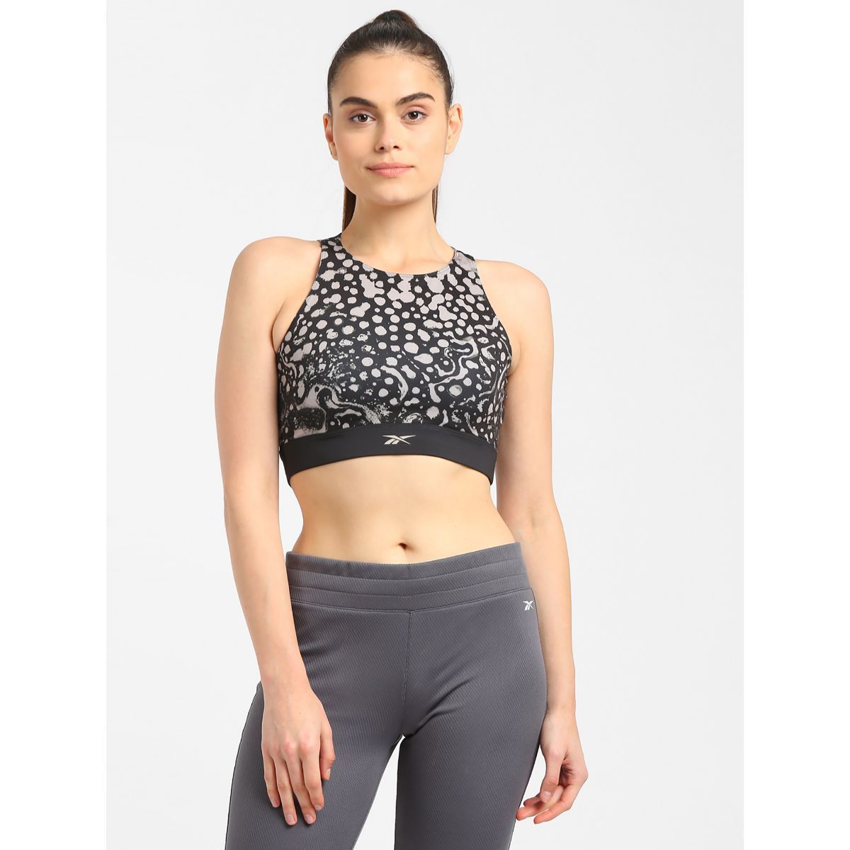 reebok high neck sports bra