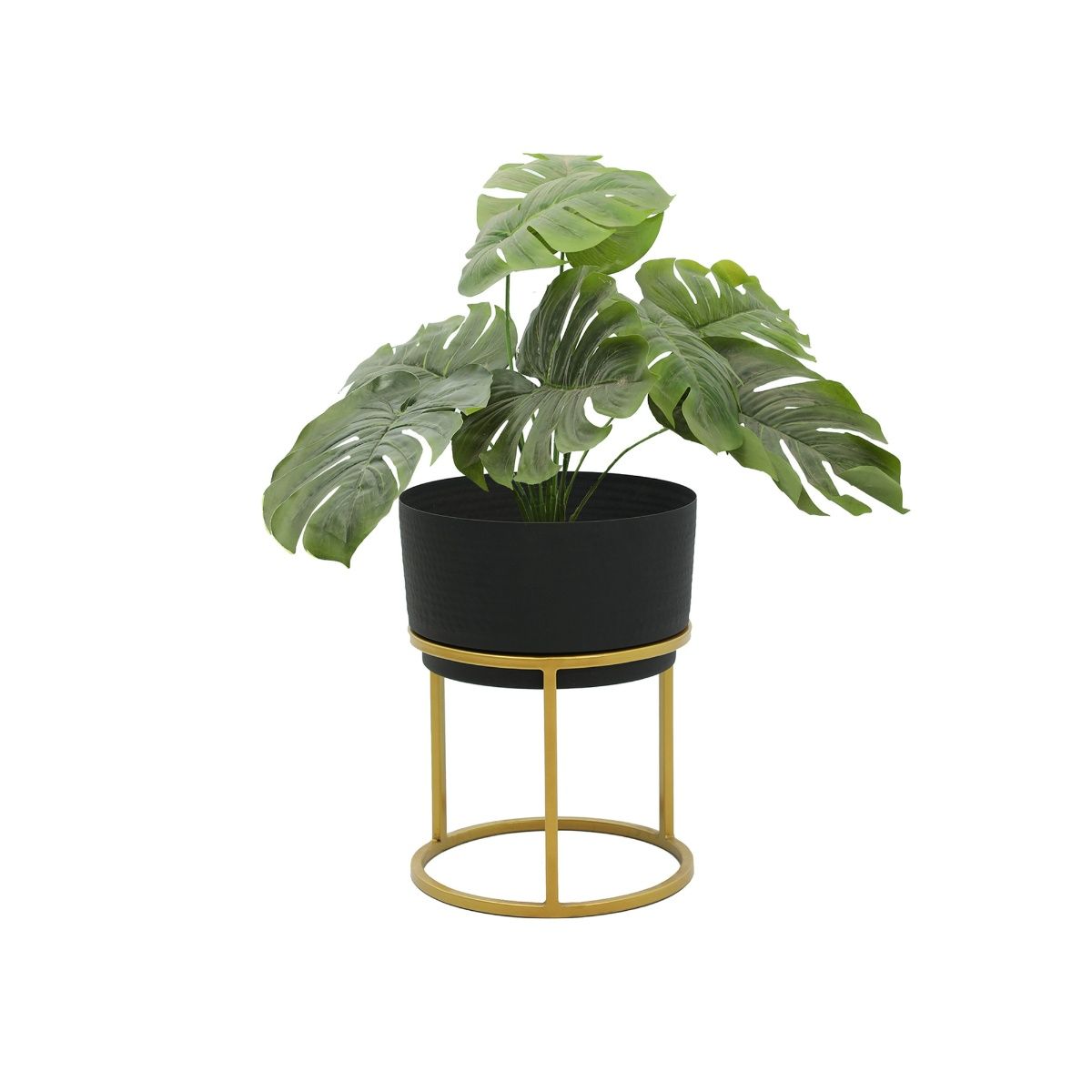 Buy Feather Your Nest Home Decor Black Finishing Planters with Golden ...