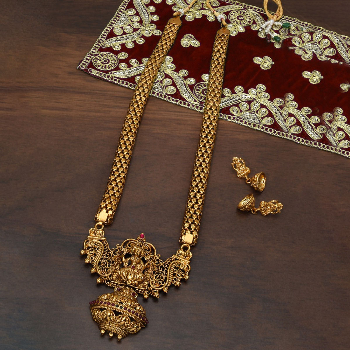 Zaveri Pearls Antique Gold Tone Bridal 