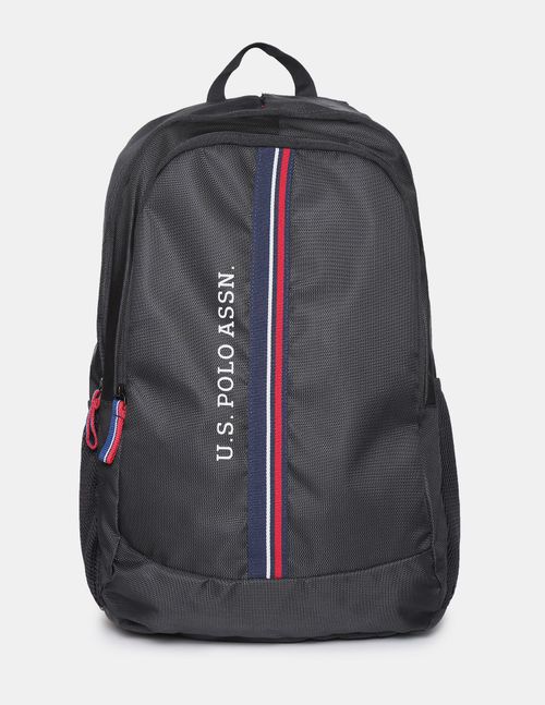 Buy Polo Black Striped Tape Laptop Backpack Online