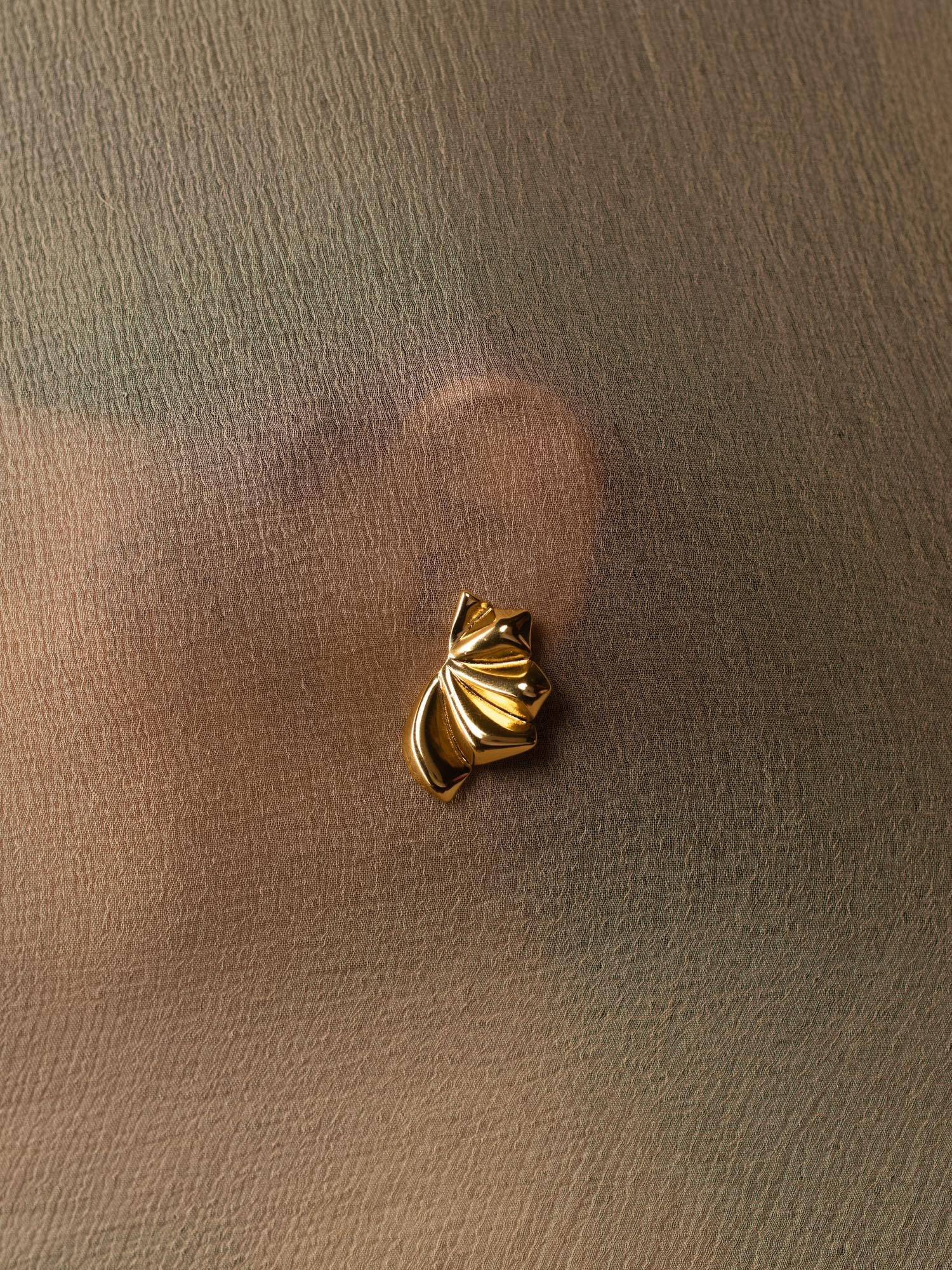 Jewelz Bold Gold Fan Stud Earrings