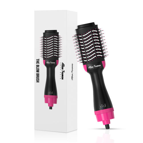 Alan Truman Blow Dryer Brush For Everyday Blowouts Blow-styling At Home  Pink Black