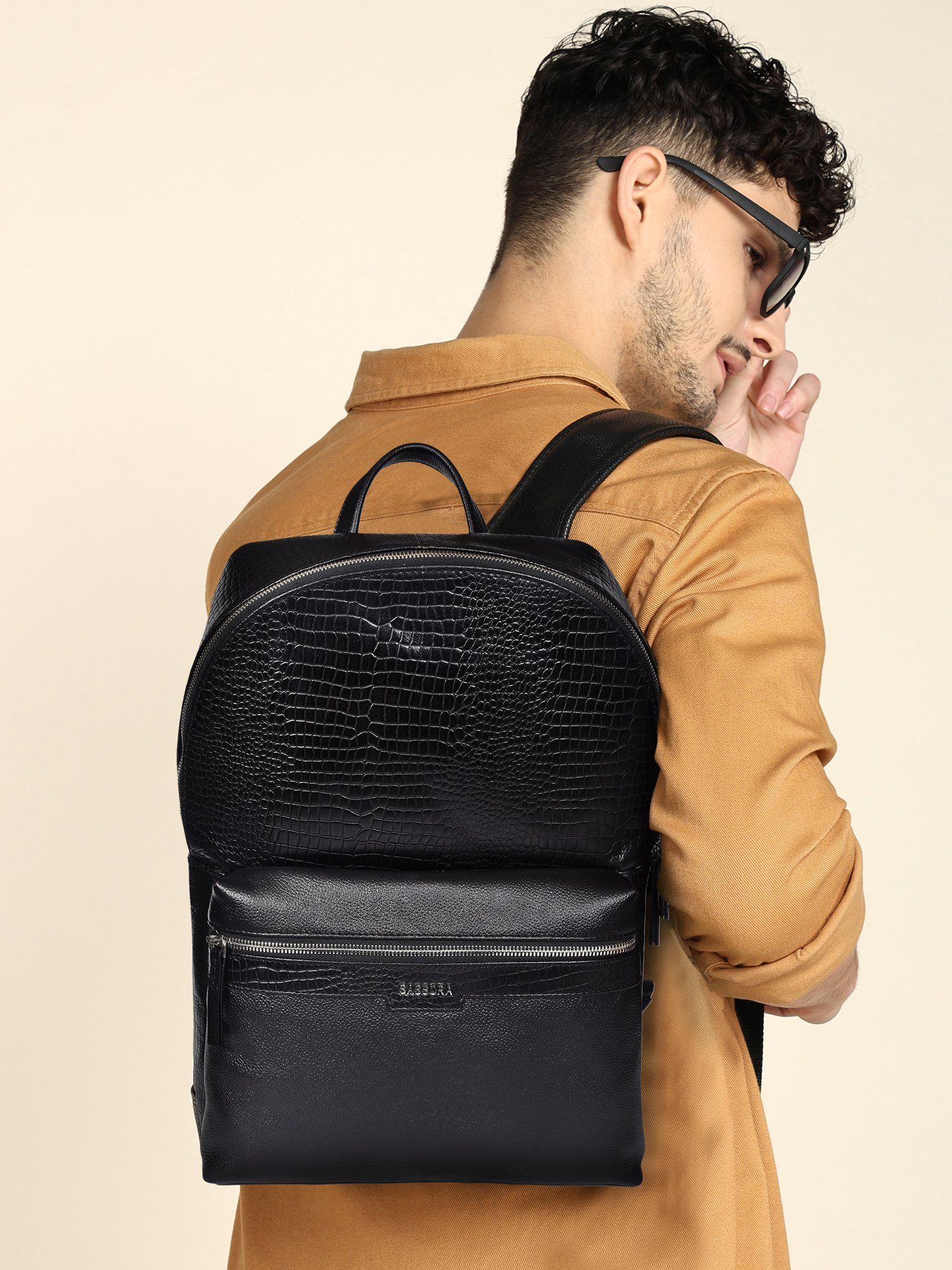 Buy Sassora Premium Genuine Leather Everyday Use Laptop Backpack