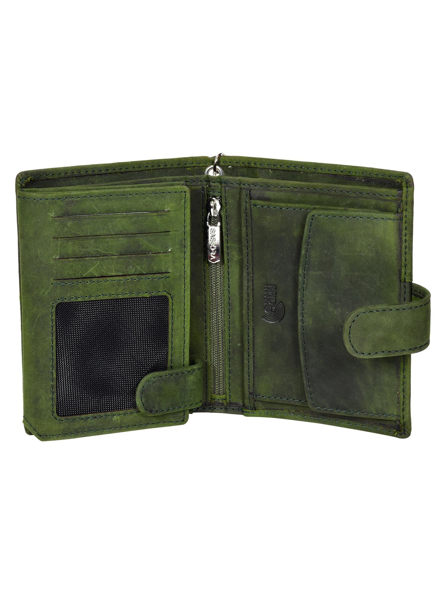 Buy Sassora Genuine Leather Rfid Blocking Biker Wallet-Green Buy Sassora Genuine Leather Rfid Blocking Biker Wallet-Green
