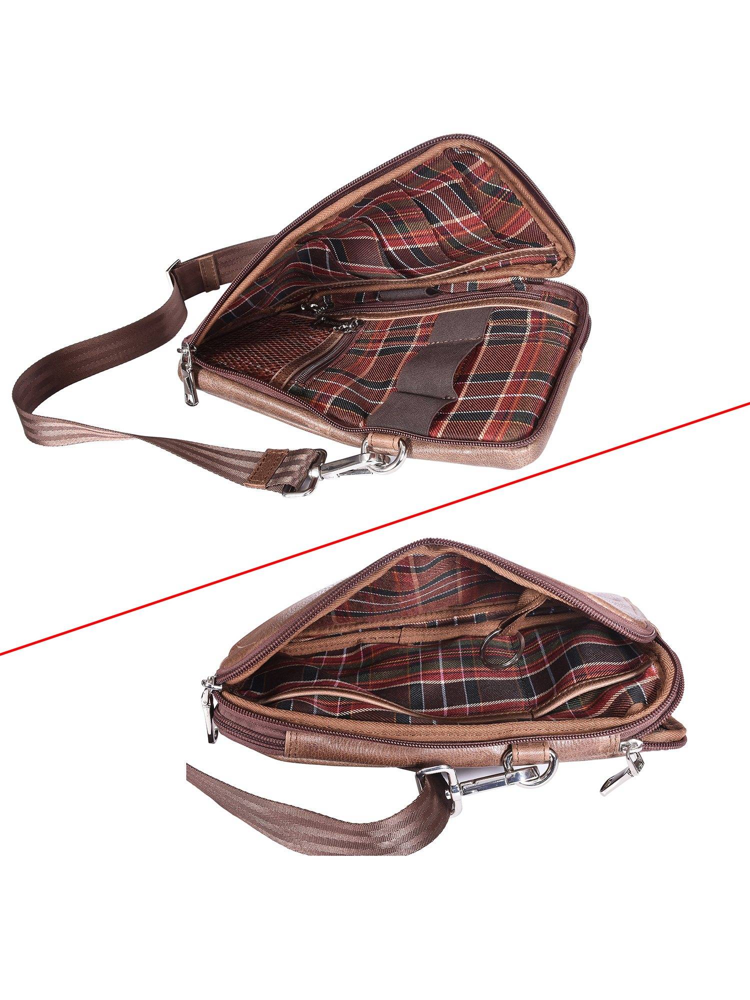 Buy Sassora Genuine Leather Crossbody Sling Bag For Men (Medium