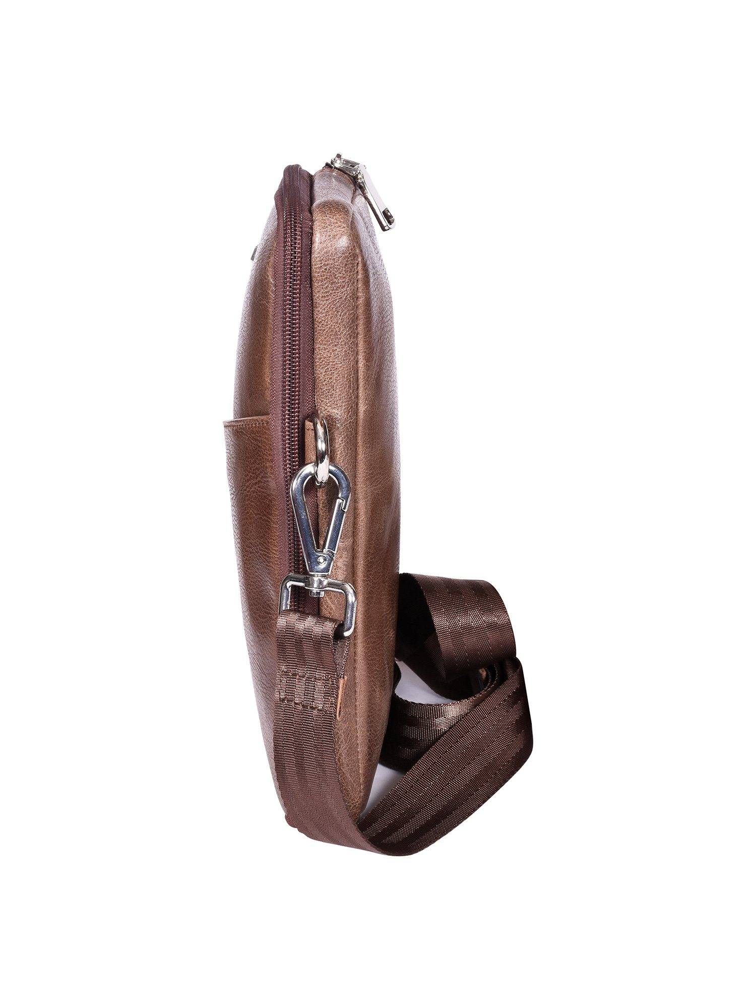 Buy Sassora Genuine Leather Crossbody Sling Bag For Men (Medium