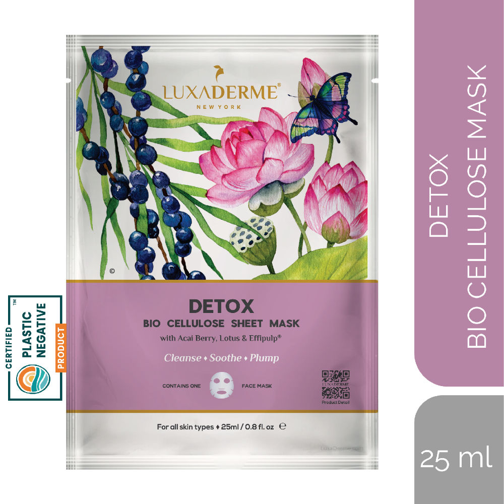 LuxaDerme Detox Bio Cellulose Face Sheet Mask