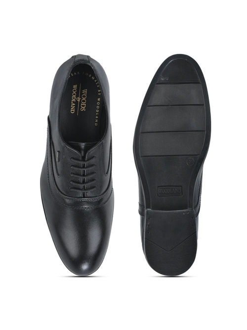 WOODLAND Black Mens Formal Oxfords