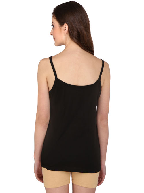 Buy Bralux Women's Teena Cotton Hosiery Half Slip Camisole Black Online at  Low Prices in India 