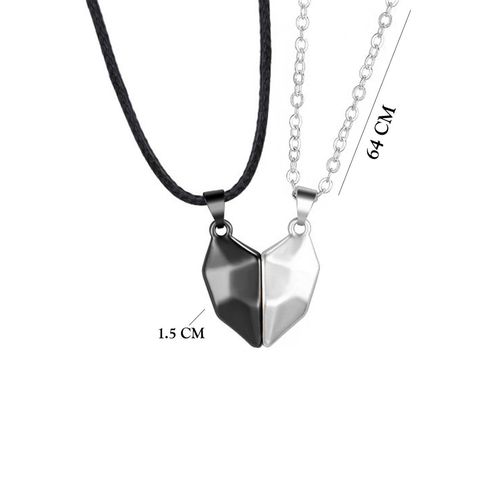 Buy Yellow Chimes Black Couple Heart Locket Pendant Online