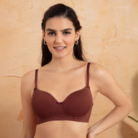 Buy Trylo Padded Regular Wired 3/4Th Coverage T-Shirt Bra - White at Rs.745  online