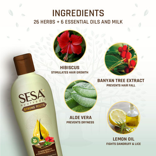 Sesa Ayurvedic Strong Roots Hair Oil- 26 Herbs + 6 Oils + Milk: Buy Sesa  Ayurvedic Strong Roots Hair Oil- 26 Herbs + 6 Oils + Milk Online at Best  Price in India | Nykaa