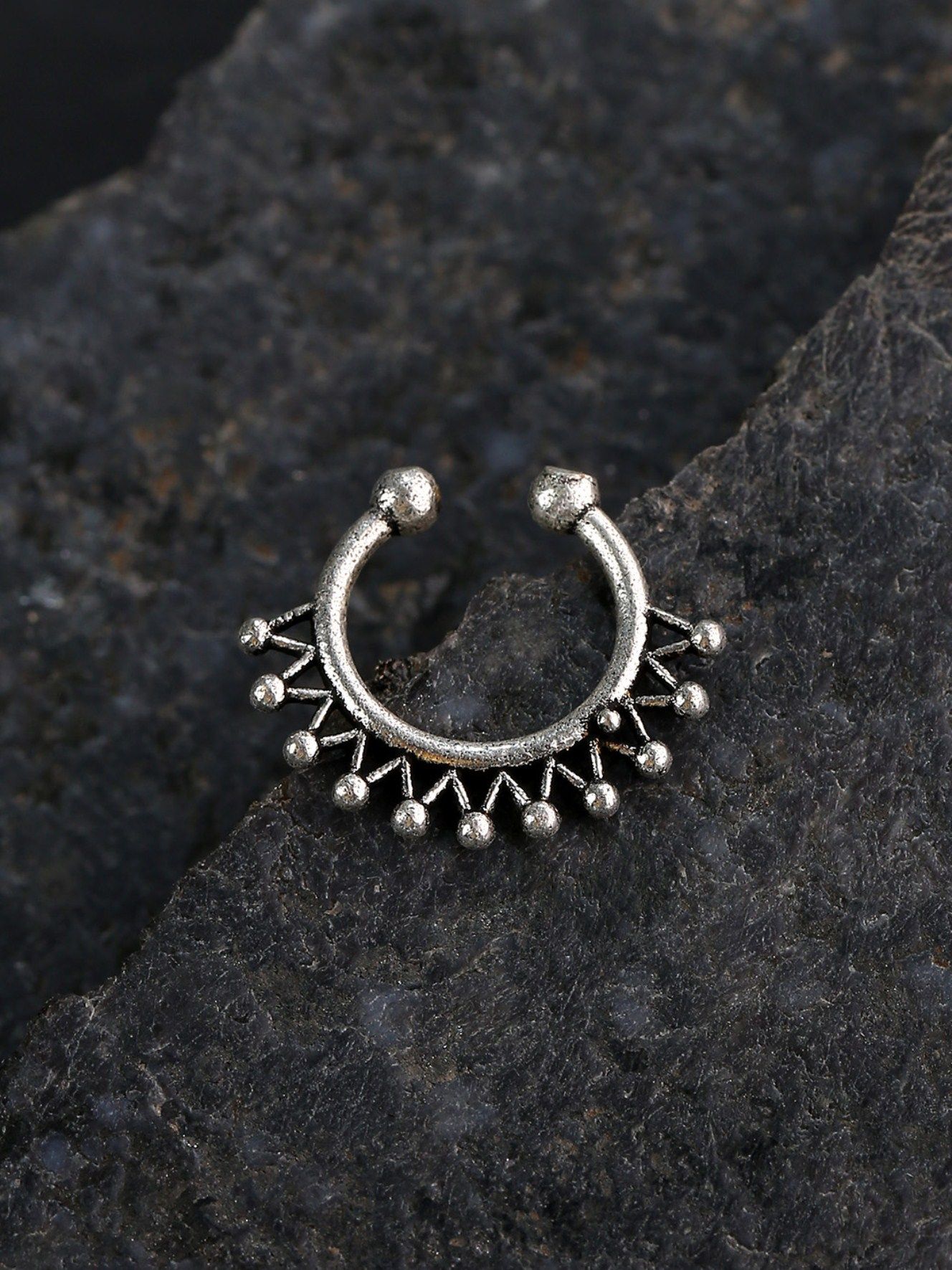 Buy Dainty Septum Ring Nose Ring Piercing Solid Gold Online in India - Etsy