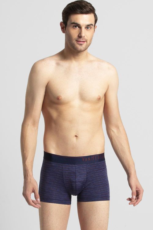 Buy Van Heusen Men 4-Way Stretch Body Defining Fit Trunks Blue