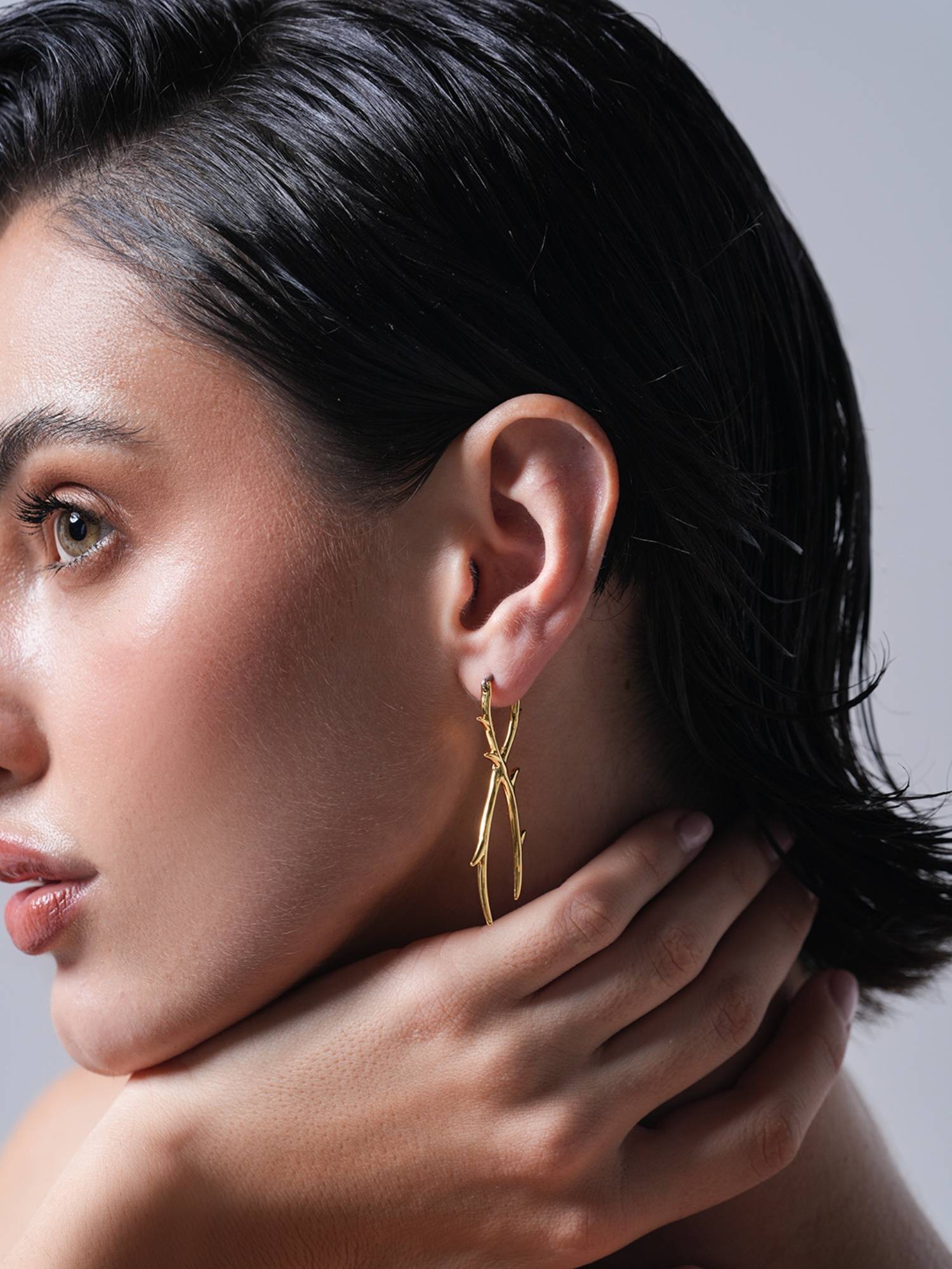CAO JEWELLERY Gold Thistle Thorn Set Earrings