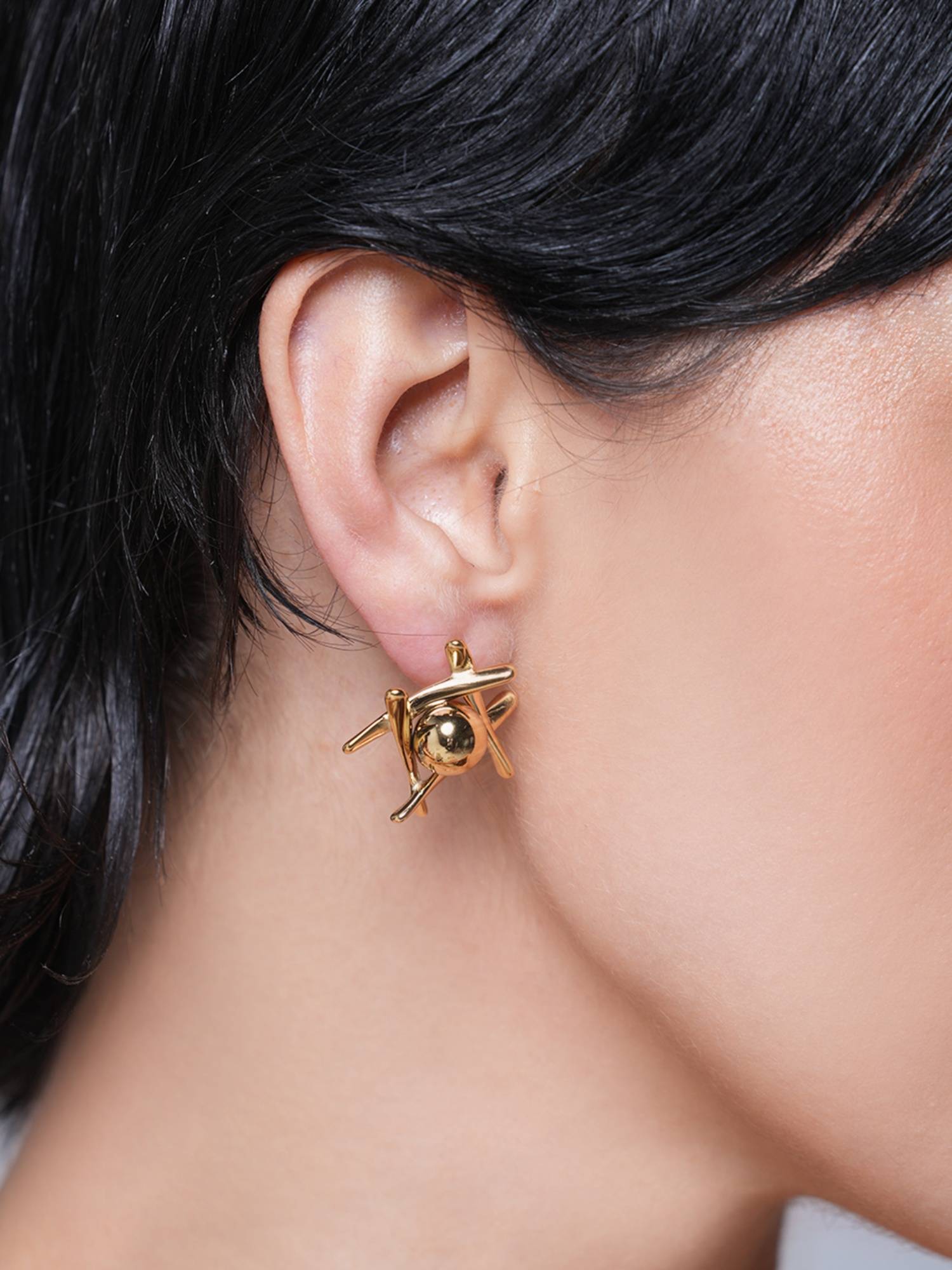 CAO JEWELLERY Gold Geometric Stud Earrings