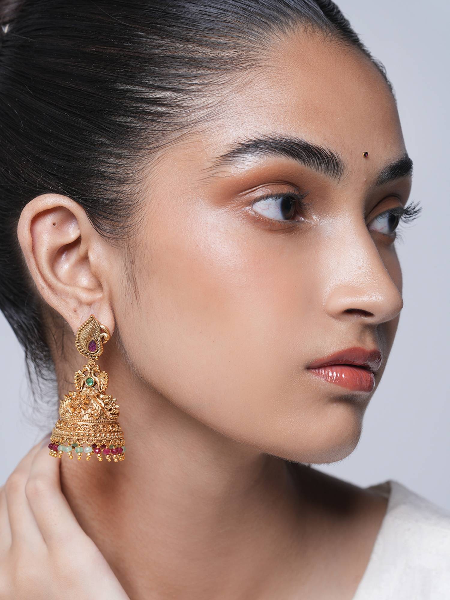 CAO JEWELLERY Multi-Color Antique Big Size Jhumka Earrings
