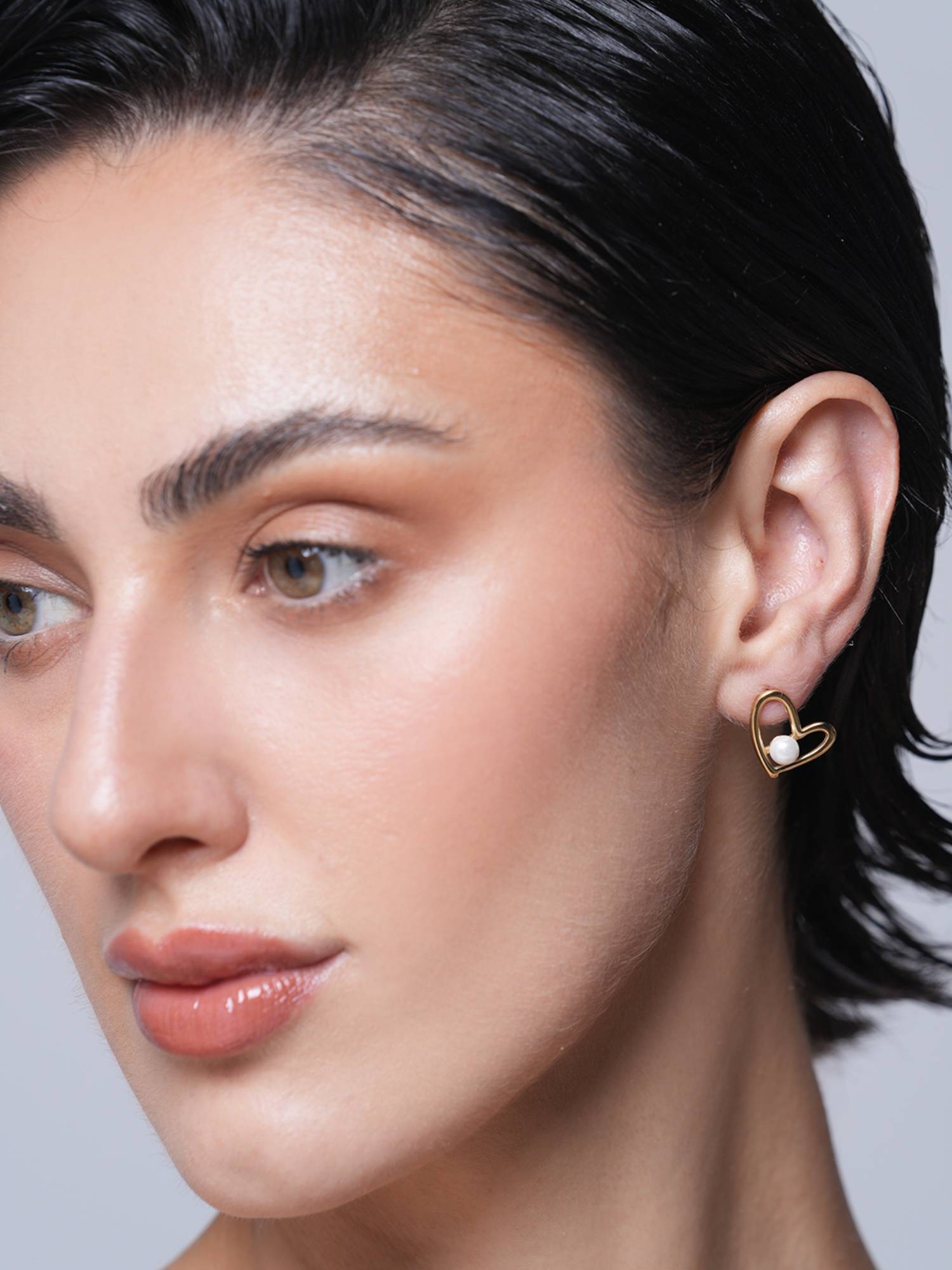 CAO JEWELLERY White Hollow Heart Earrings