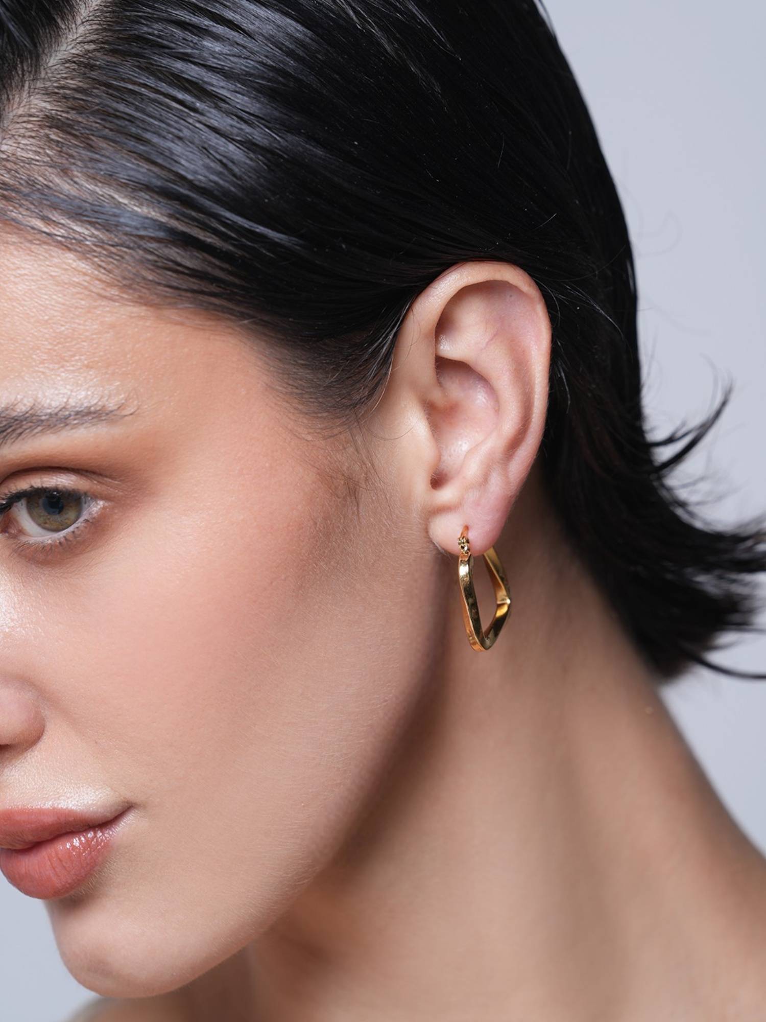 CAO JEWELLERY 18K Gold Plated Statement Hoop Earrings