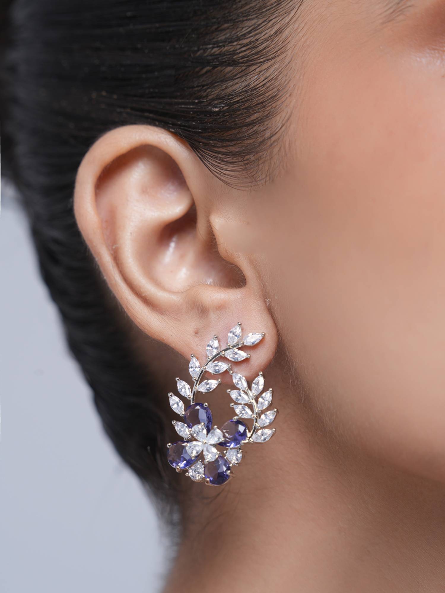 CAO JEWELLERY Purple Small Designer Ad Earrings