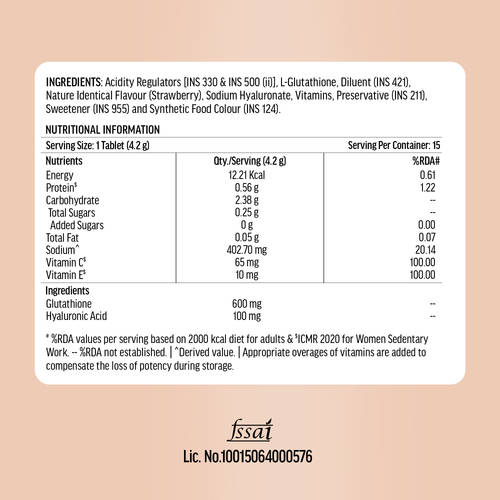 glutathione rda value Buy HealthKart HK Vitals Strawberry Effervescent Tablets homeopathic skincare