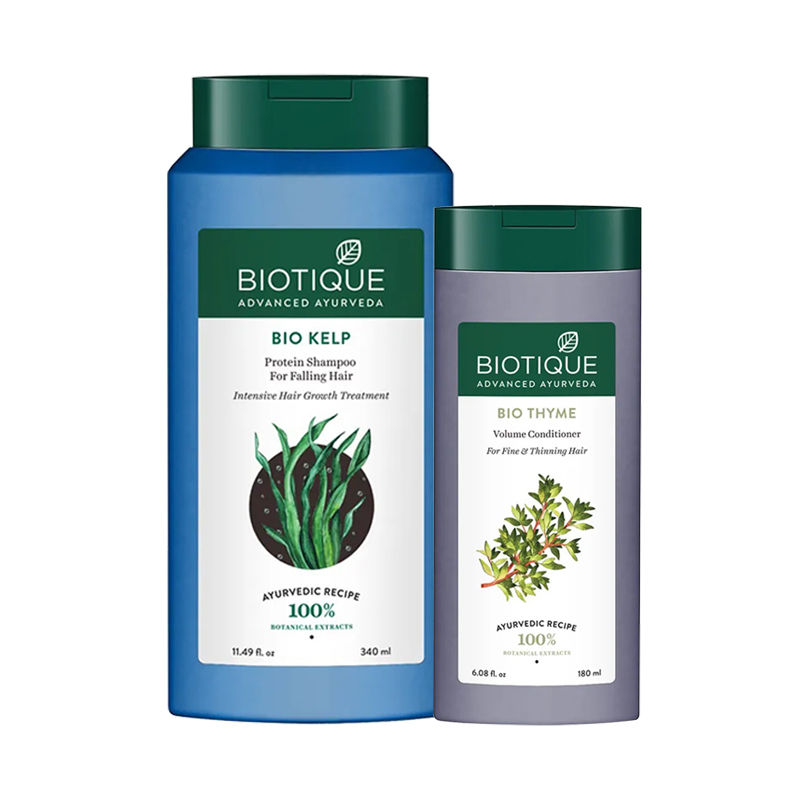 Biotique Bio Kelp Shampoo & Thyme Volume Conditioner: Buy Biotique Bio Kelp  Shampoo & Thyme Volume Conditioner Online at Best Price in India | Nykaa