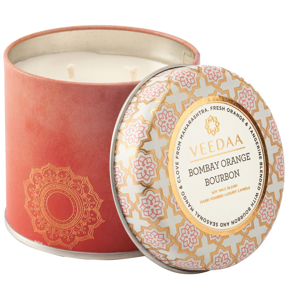 Buy Veedaa Candles Bombay Orange Bourbon Mason Tin Scented Candle Online