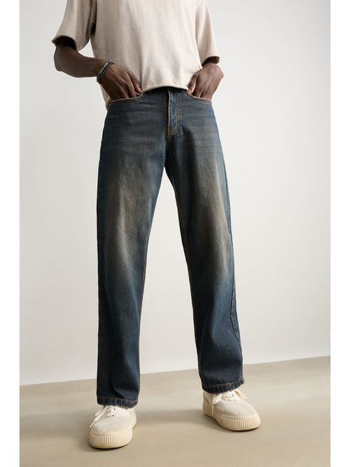 FREAKINS Wide Fit Shaded Mens Jeans