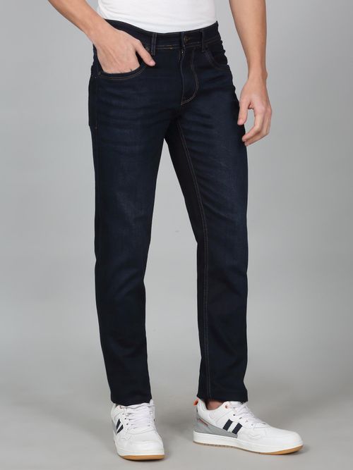 Buy Cantabil Men Solid Blue Regular Fit Casual Jeans Online