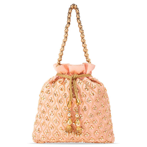 Peora Potli Bags For Women Evening Bag Clutch Ethnic Bride Purse With Drawstring (P26Crm) At Nykaa Fashion - Your Online Shopping Store
