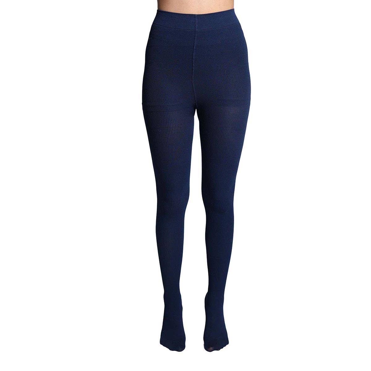 Theater Navy Ribbed Stocking