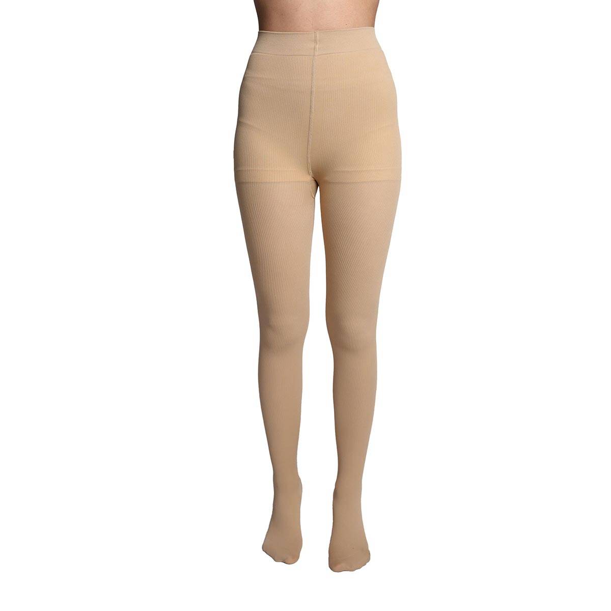 Theater Beige Ribbed Stocking