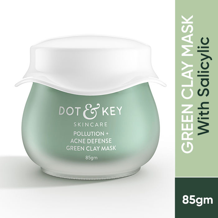 Dot & Key Acne Defence Green Clay Face Mask with Salicylic for Dark Spots, Oily, Acne Prone Skin