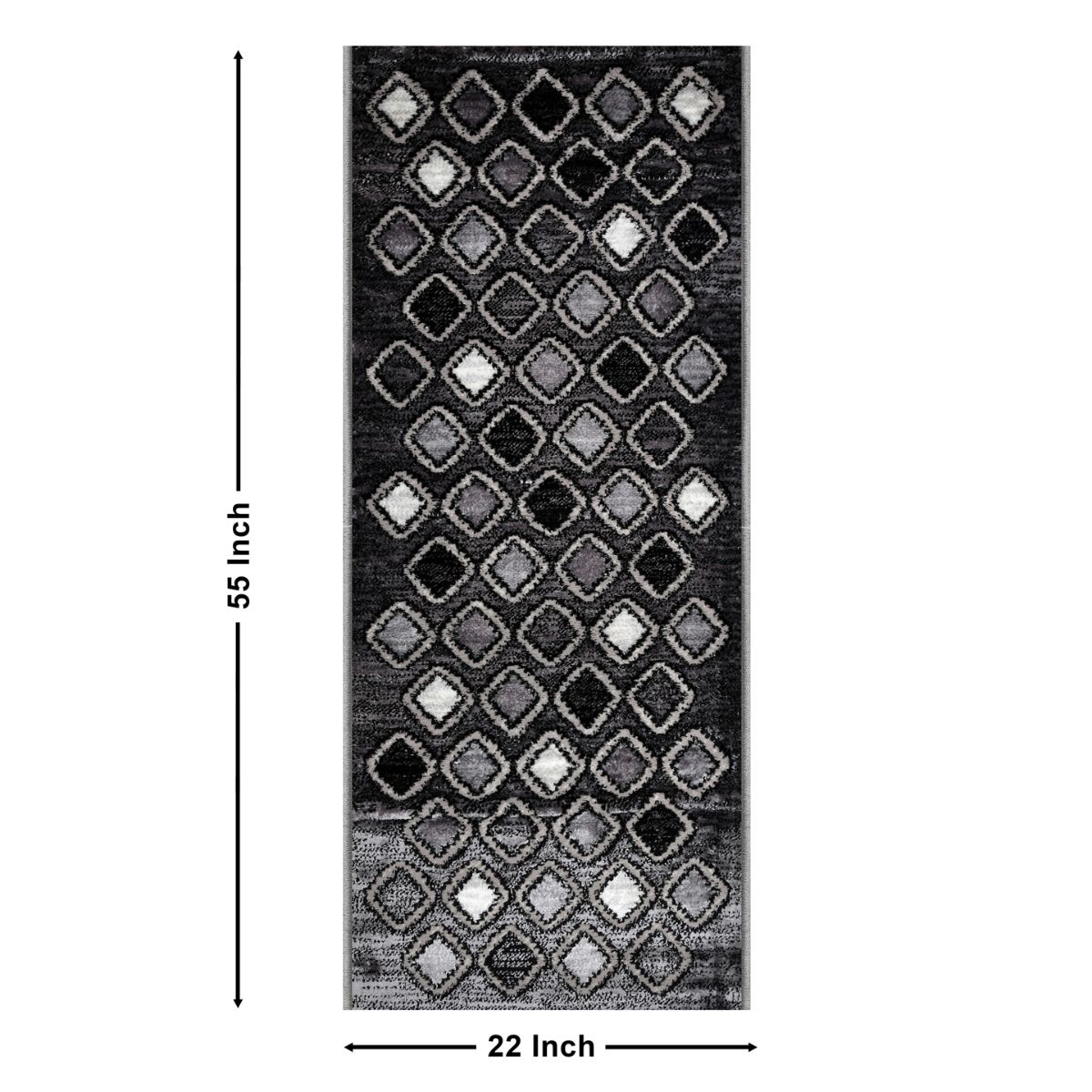 Buy The Home Story Bedside Runner Carpet Rug with Anti Skid Backing 57 x 140 cm Black Grey Online