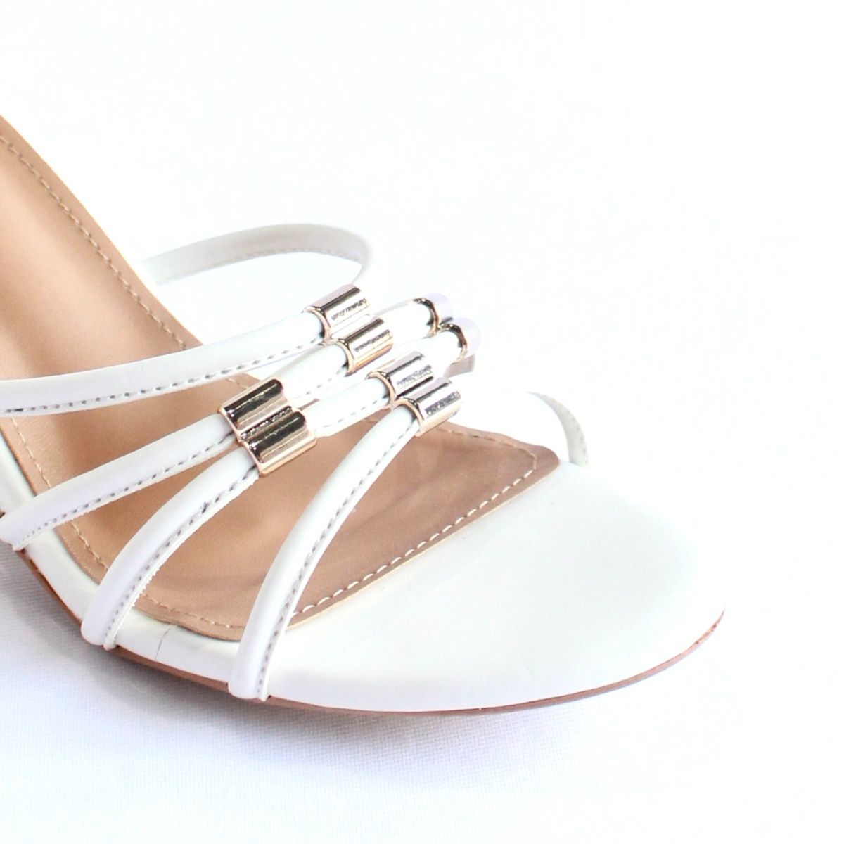 Dapper Feet Strappy Mules White EURO 39