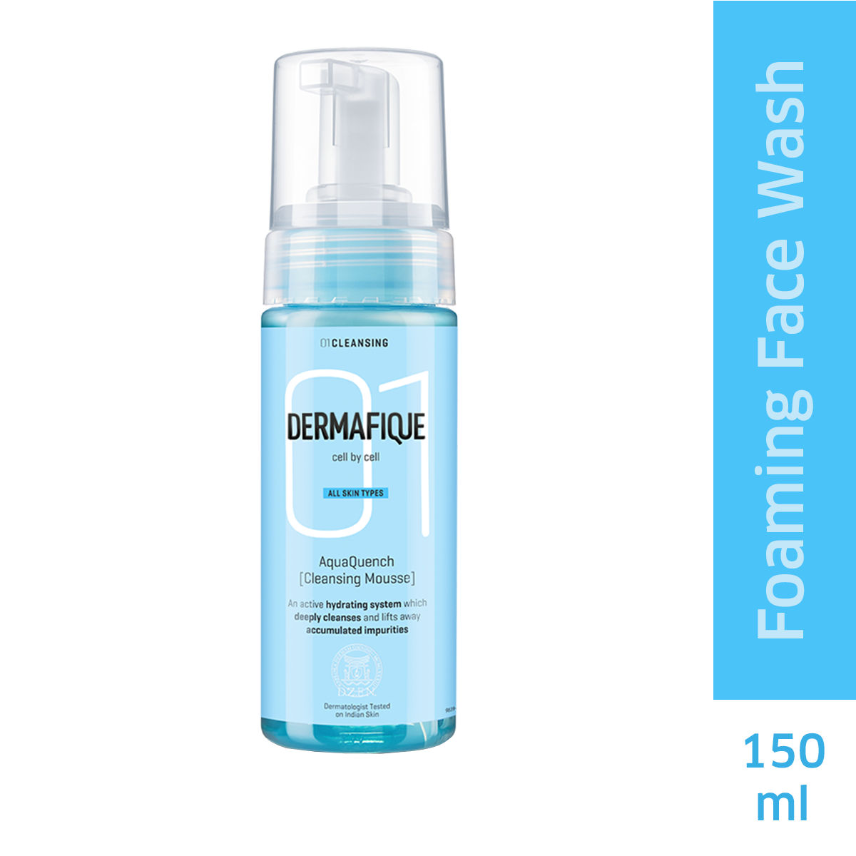 Dermafique Aquaquench Cleansing Mousse, Foaming Face wash with Vitamin E, B5 & Amino Acids