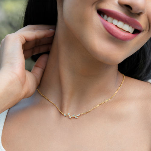 Shaya by CaratLane Trailing Vines Necklace in Gold Plated 925 Silver