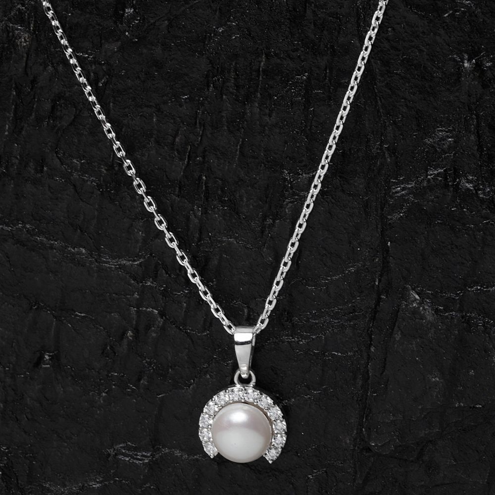 Buy Mens Pearl Necklace Silver Pearl Pendant, Mens White & Silver Pendant, Pearl  Necklace, Mens Jewelry, Unisex Necklaces by Twistedpendant Online in India  - Etsy