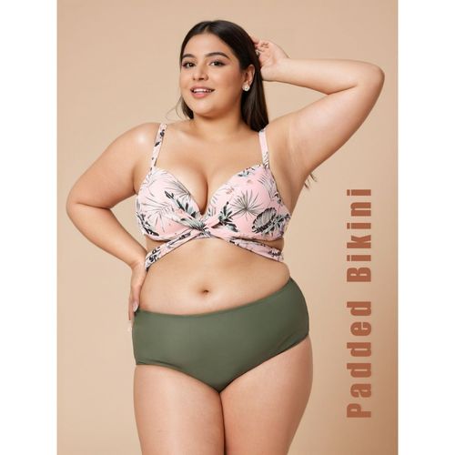 Buy WomanLikeU Sage Green Plus Size Bikini Top With Bottom And