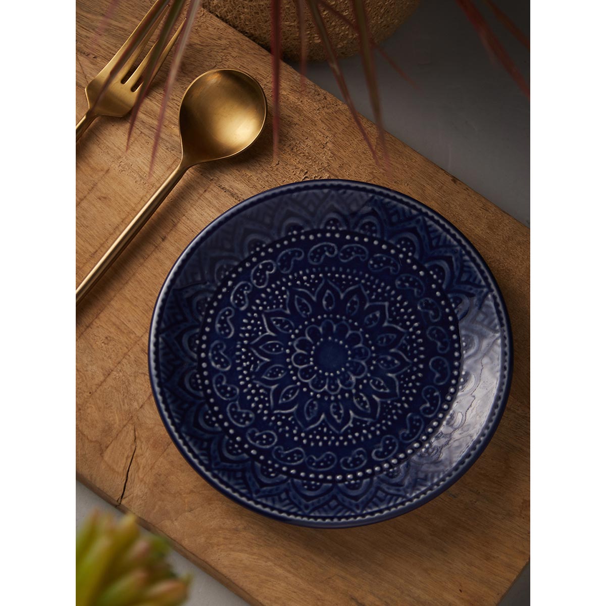 Fabindia Nilaya Embossed Quarter Plate Buy Fabindia Nilaya Embossed