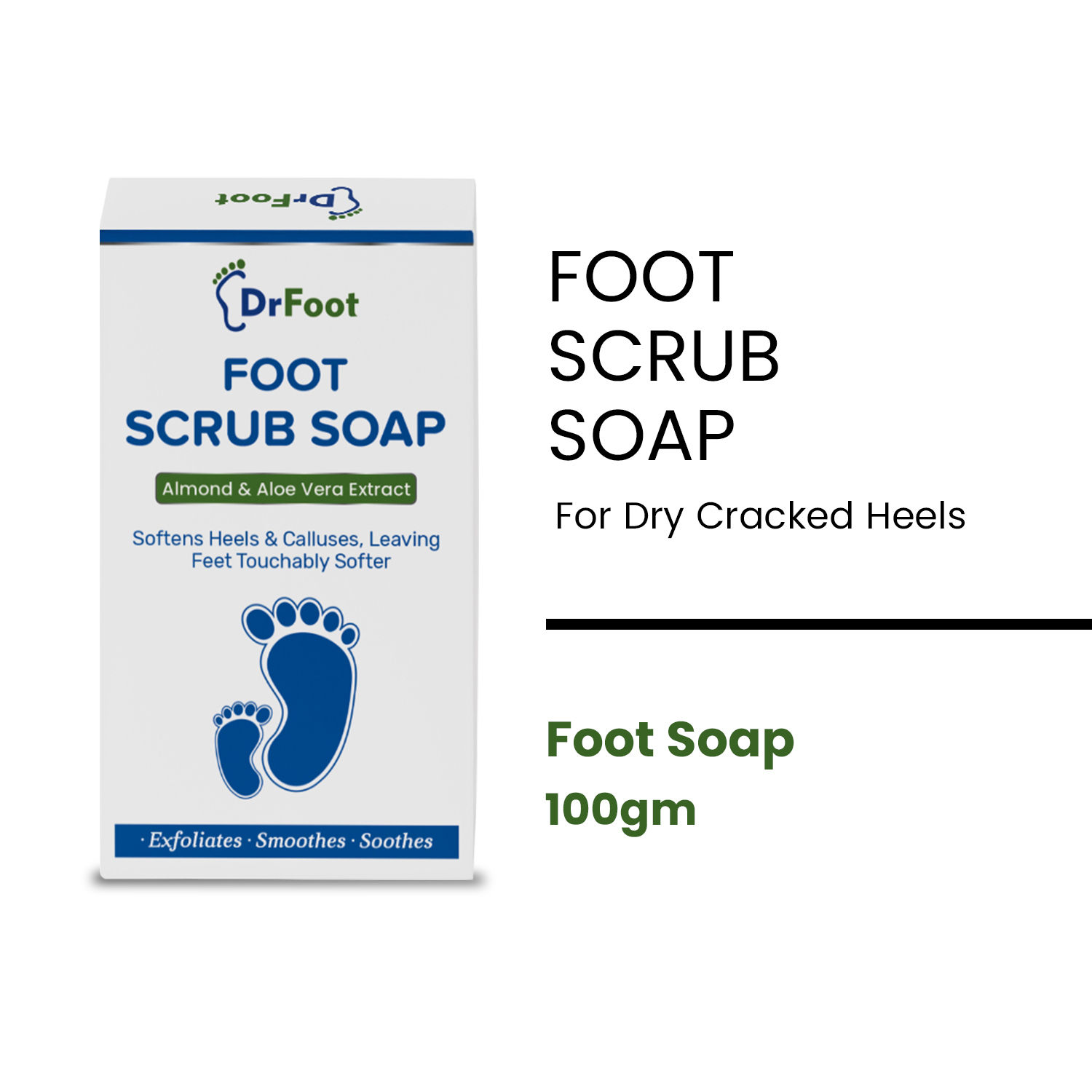 Dr.Foot Foot Scrub Soap With Almond & Aloe Vera Extracts Pack Of 2