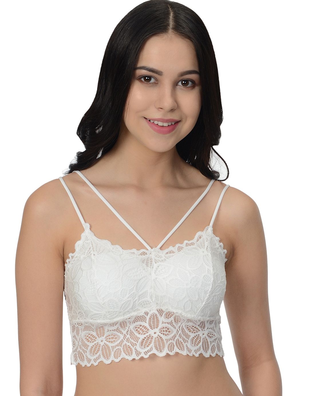 Buy Mod & Shy White Lacy Caze Bralette bra - (36A) Online