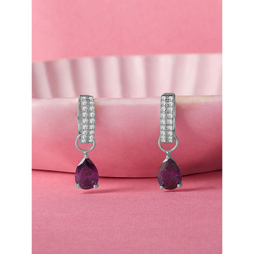 Buy Mia by Tanishq Trendy Gleam Silver Hoop Earrings Online